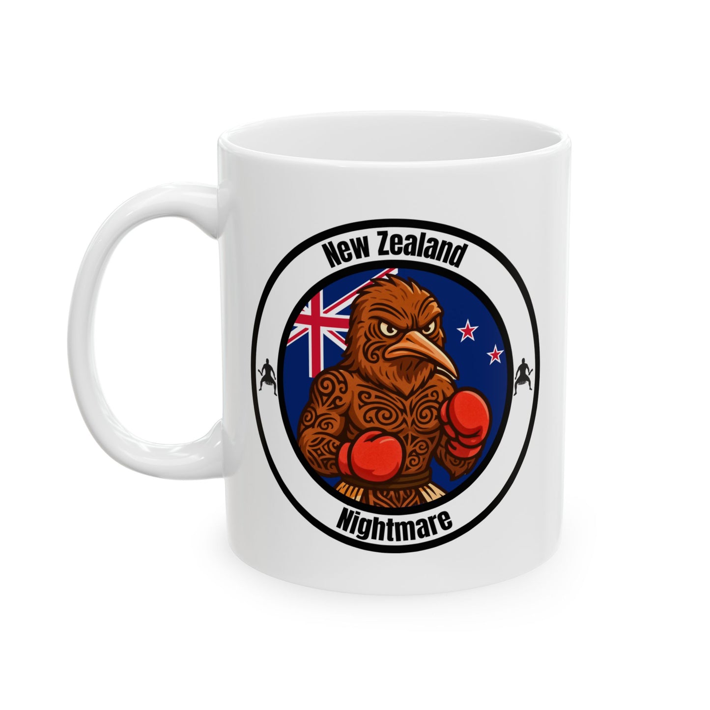 New Zealand Kiwi Boxing Mug – Cartoon Fighter Design | Gift for Boxing Fans