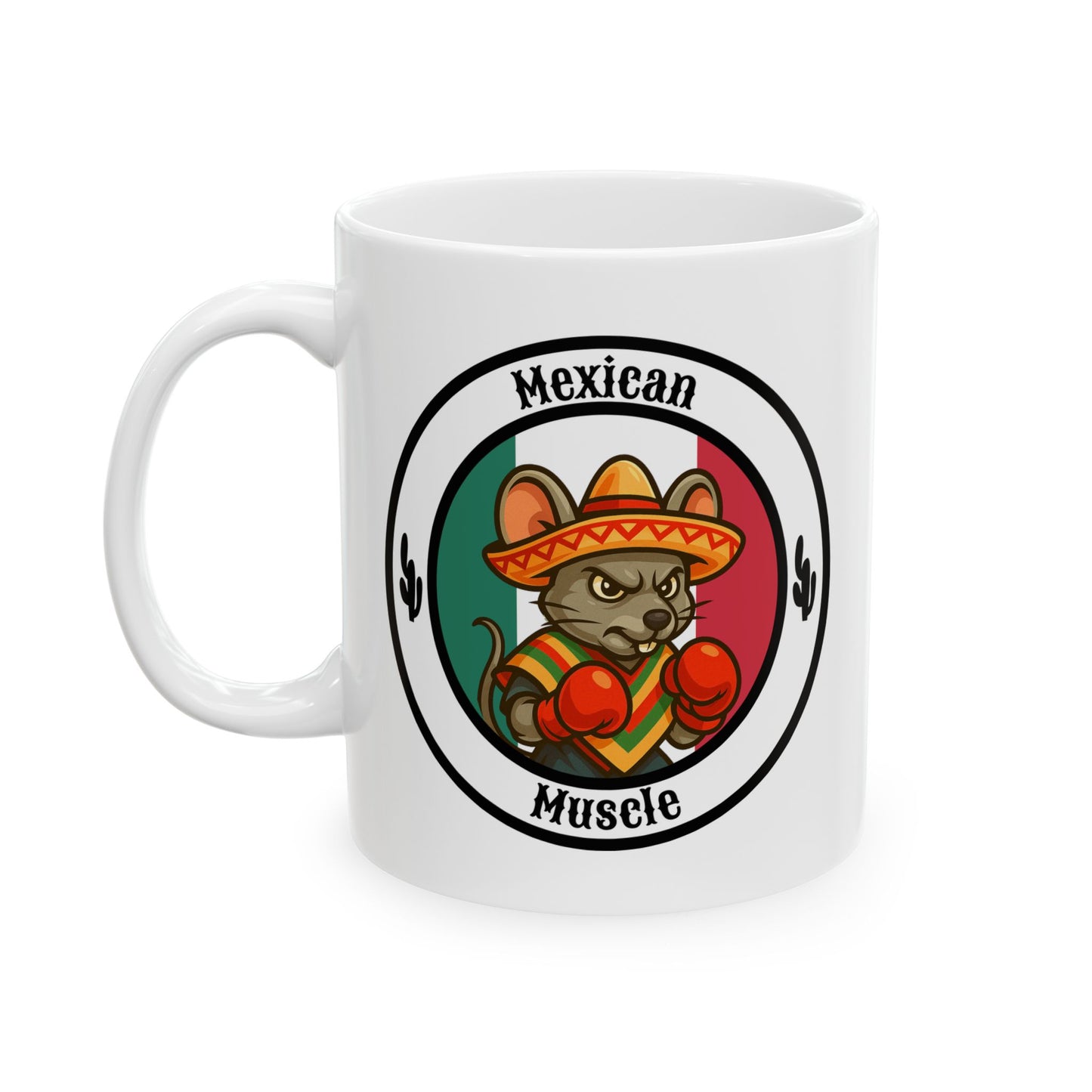 Mexican Mouse Boxing Mug – Cartoon Fighter Design | Gift for Boxing Fans