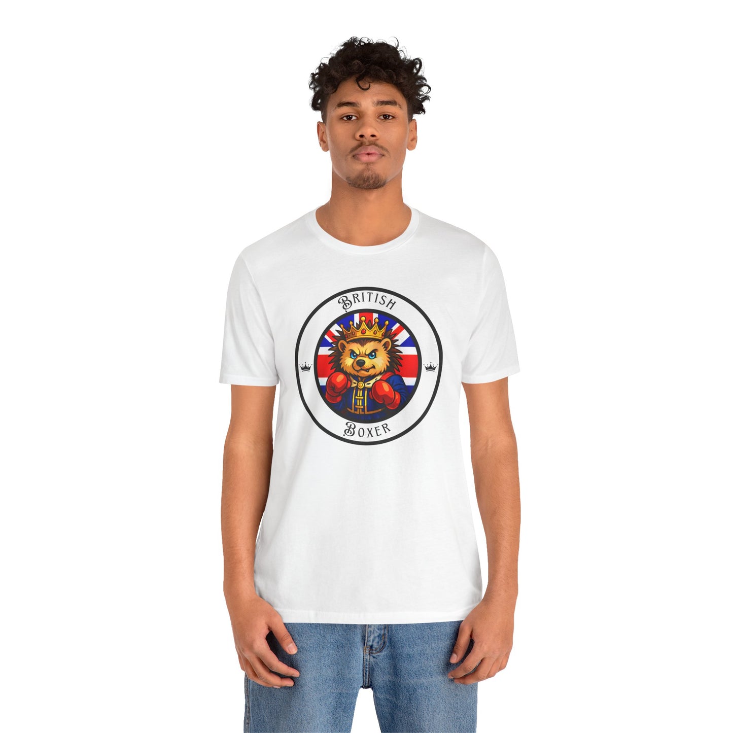 British Hedgehog Boxing T-Shirt – Cartoon Fighter Design | Gift for Boxing Fans
