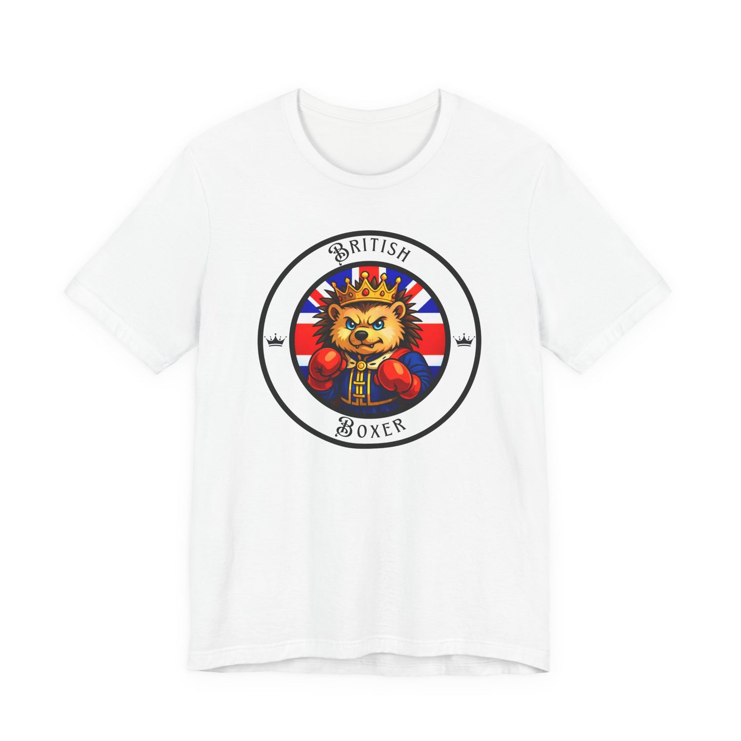 British Hedgehog Boxing T-Shirt – Cartoon Fighter Design | Gift for Boxing Fans