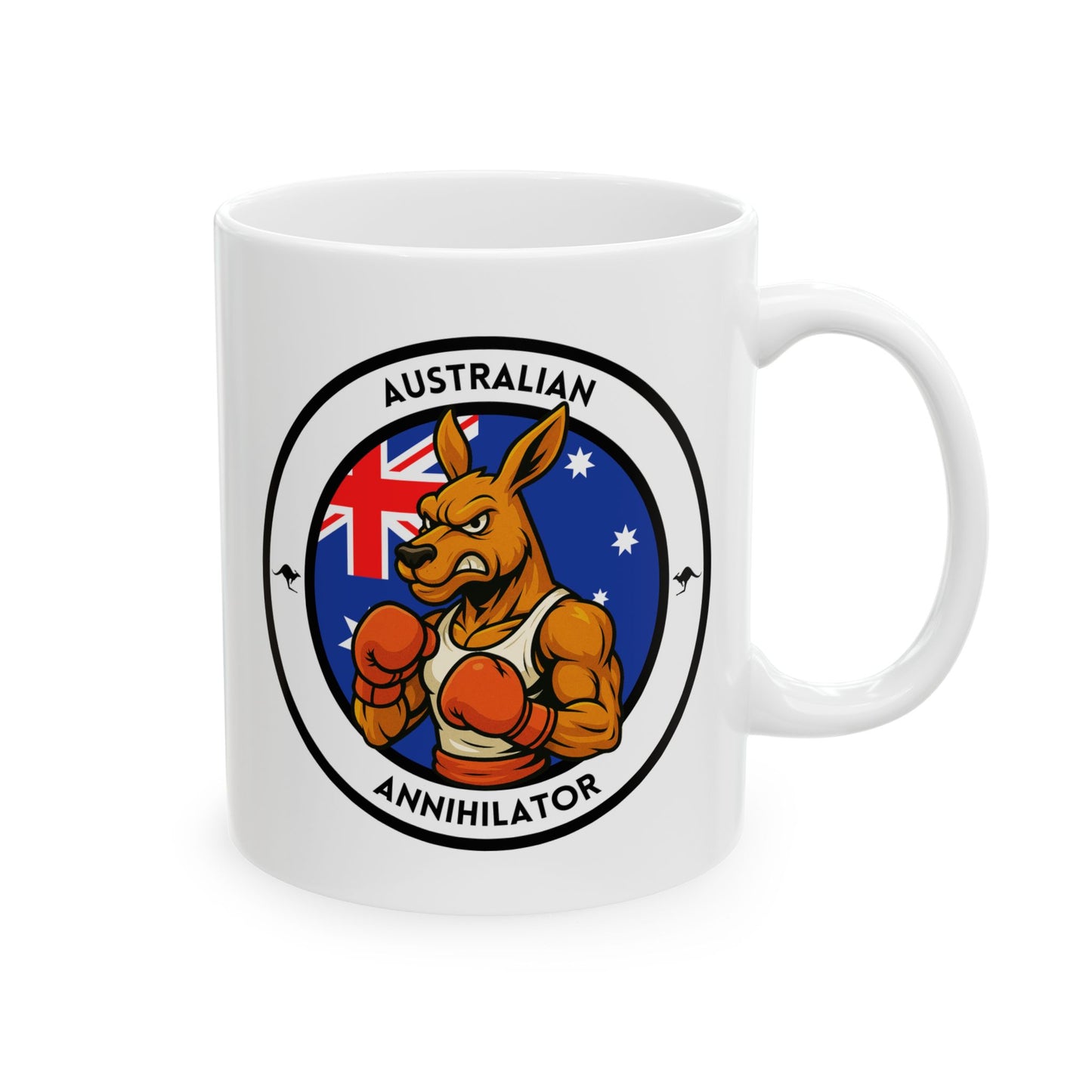 Australian Boxing Mug – Cartoon Fighter Design | Gift for Boxing Fans
