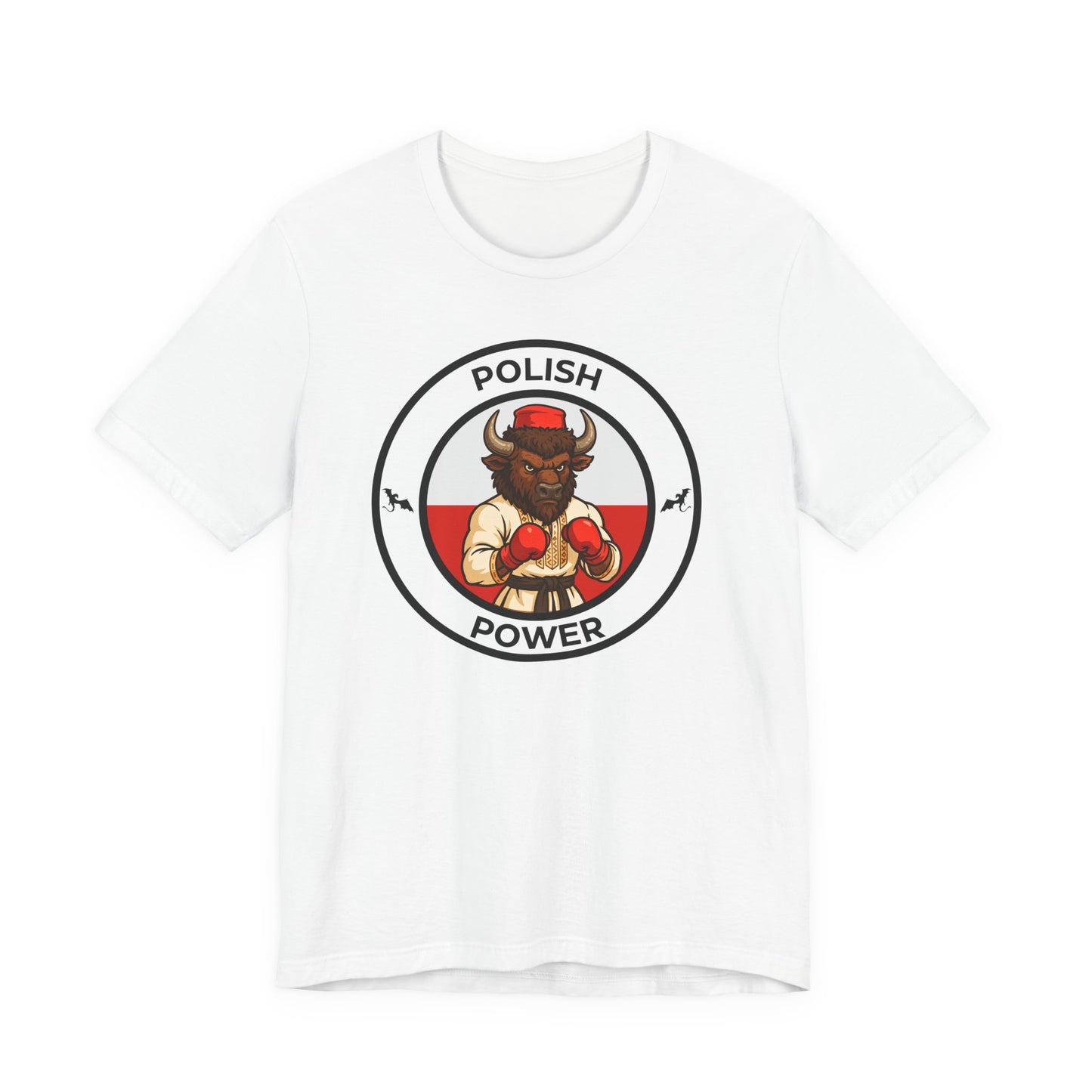 Polish Bison Boxing T-Shirt – Cartoon Fighter Design | Gift for Boxing Fans