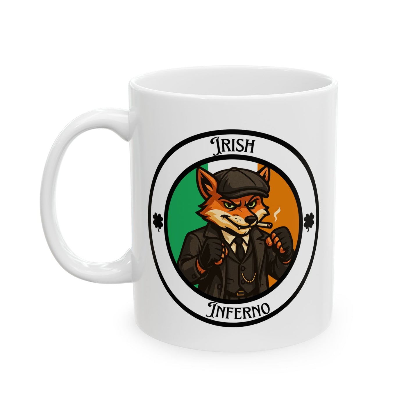 Irish Fox Boxing Mug – Cartoon Fighter Design | Gift for Boxing Fans