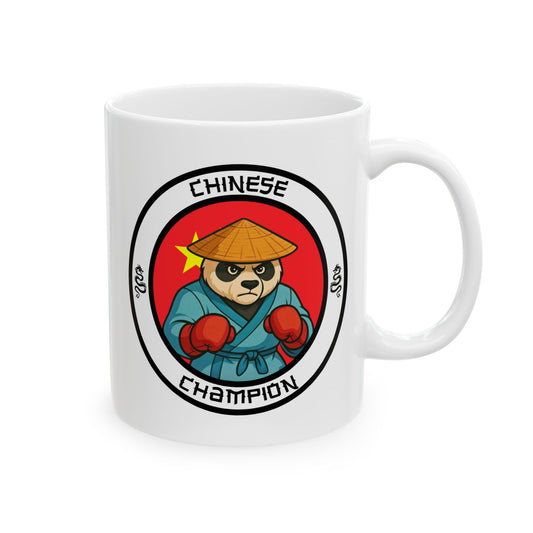 Chinese Panda Boxing Mug – Cartoon Fighter Design | Gift for Boxing Fans