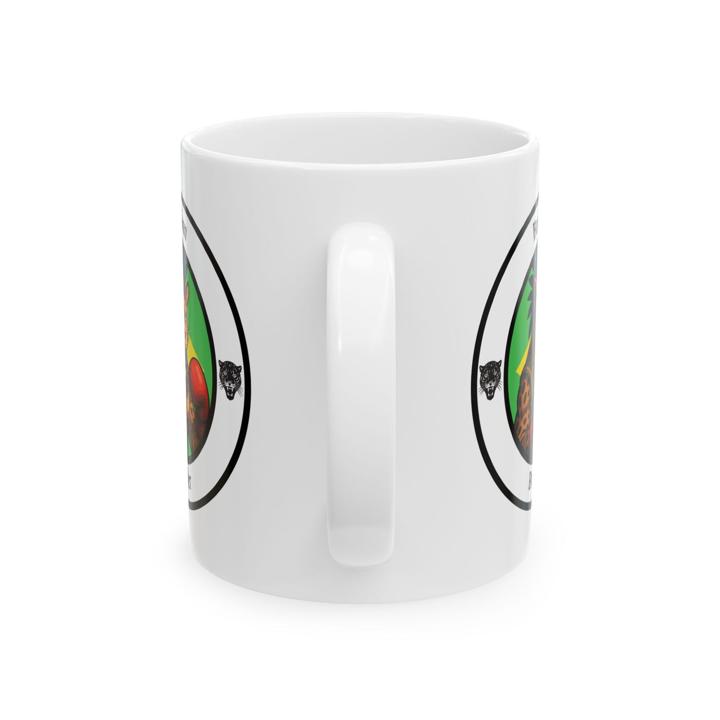 Brazilian Jaguar Boxing Mug – Cartoon Fighter Design | Gift for Boxing Fans