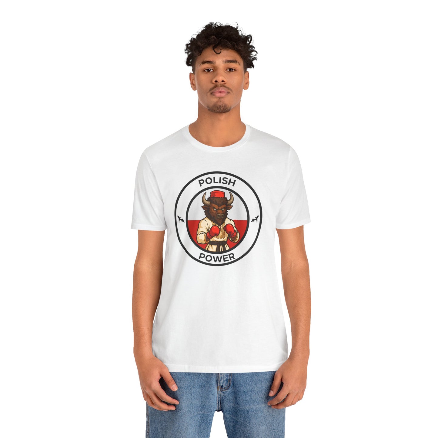 Polish Bison Boxing T-Shirt – Cartoon Fighter Design | Gift for Boxing Fans