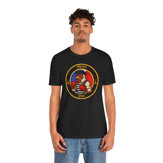 French Rooster Boxing T-Shirt – Cartoon Fighter Design | Gift for Boxing Fans (Dark Color)