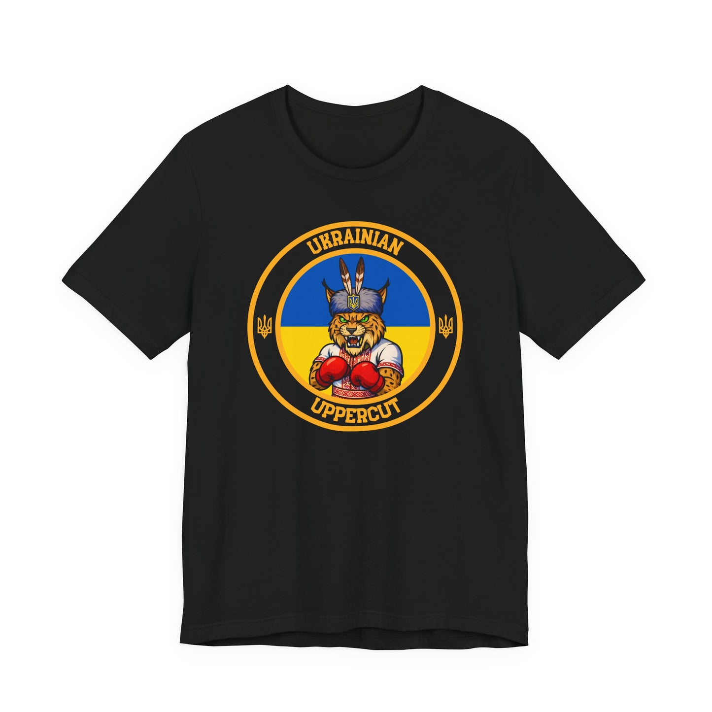 Ukrainian Lynx Boxing T-Shirt – Cartoon Fighter Design | Gift for Boxing Fans (Dark Color)
