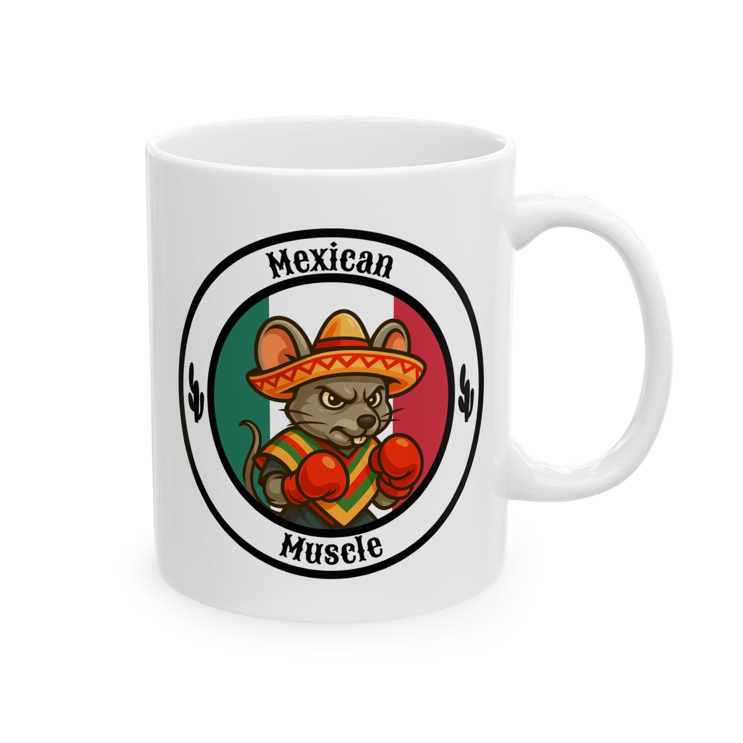 Mexican Mouse Boxing Mug – Cartoon Fighter Design | Gift for Boxing Fans