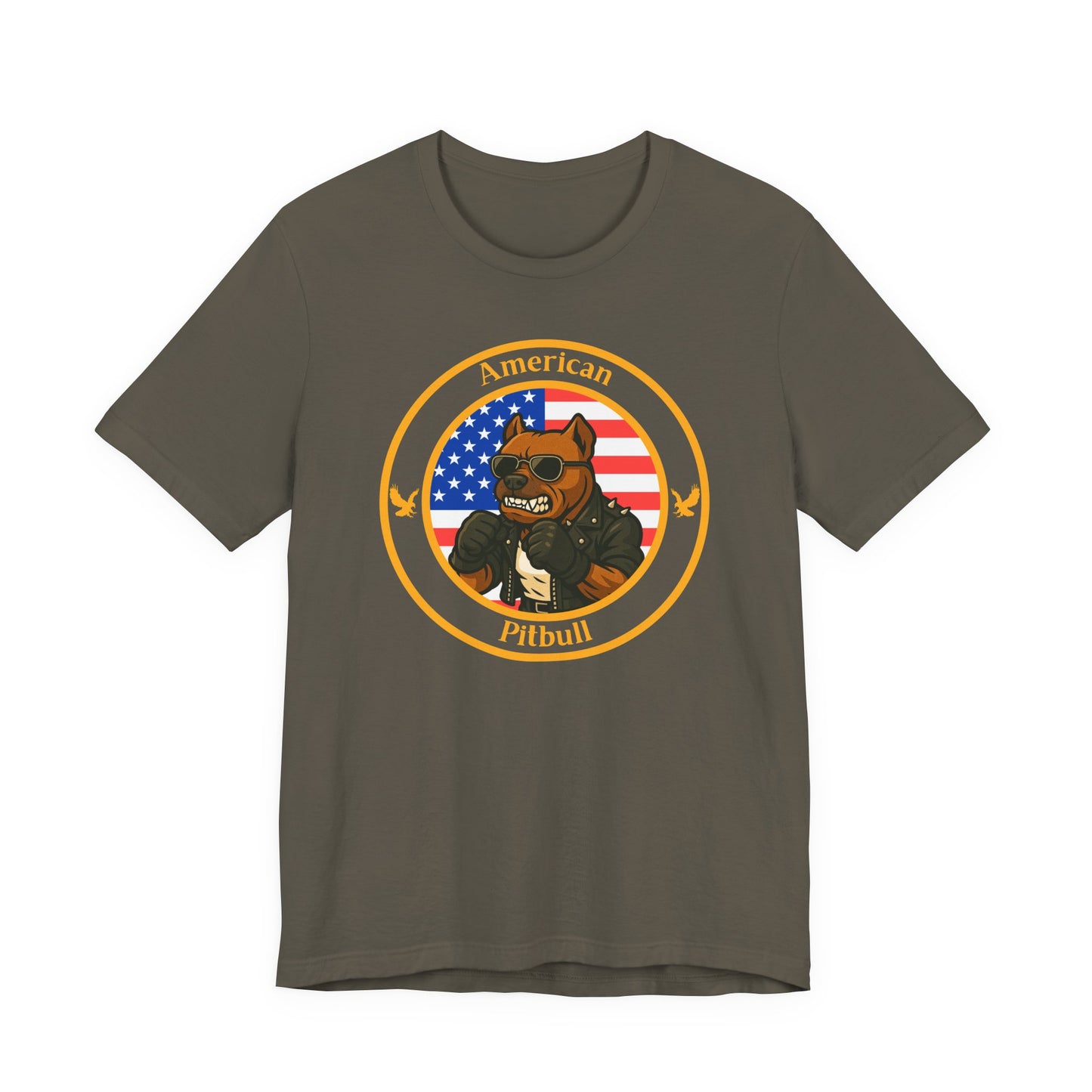 American Pitbull Boxing T-Shirt – Cartoon Fighter Design | Gift for Boxing Fans (Dark Colors)