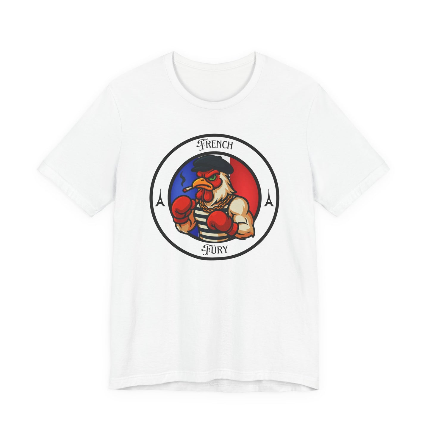 French Rooster Boxing T-Shirt – Cartoon Fighter Design | Gift for Boxing Fans