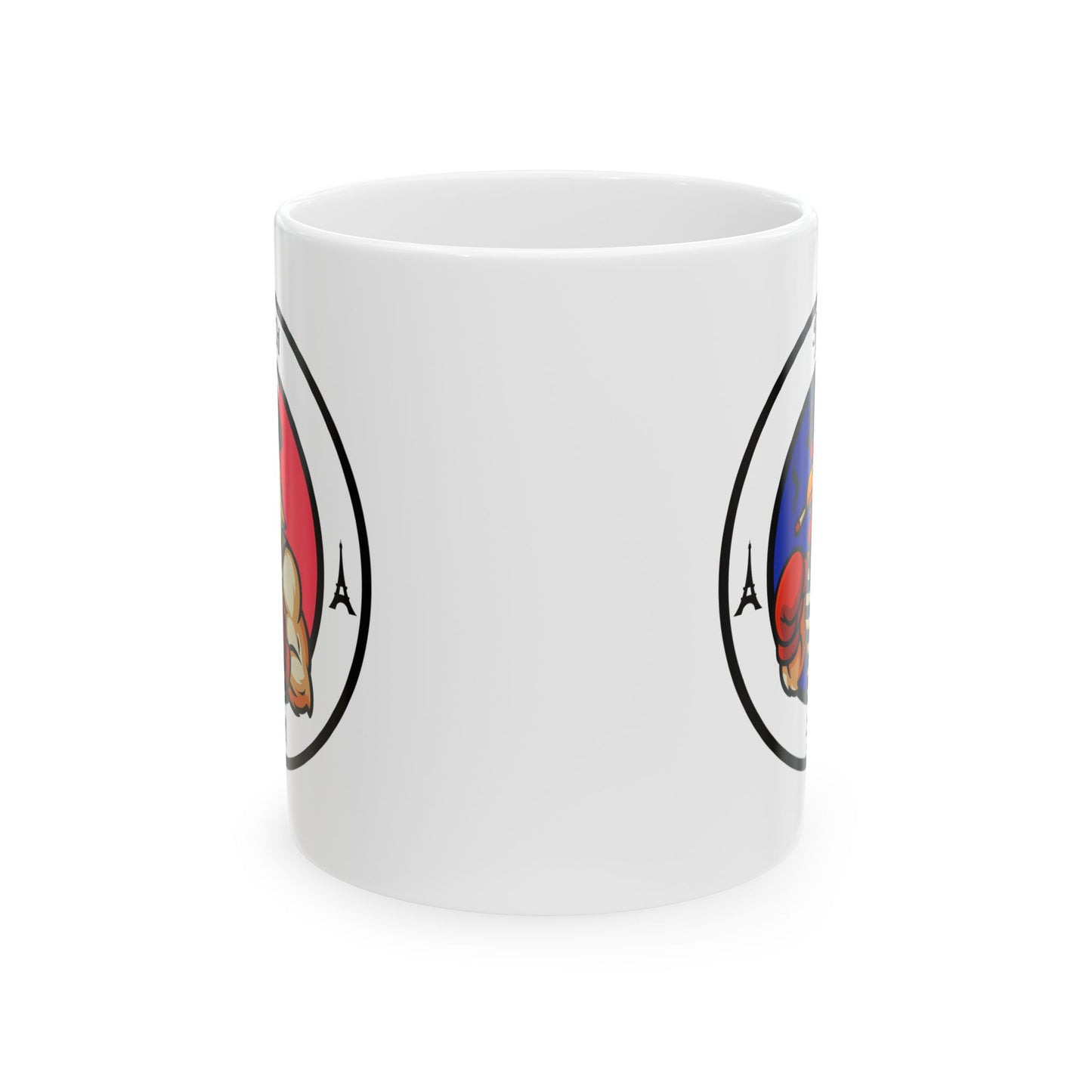 French Rooster Boxing Mug – Cartoon Fighter Design | Gift for Boxing Fans