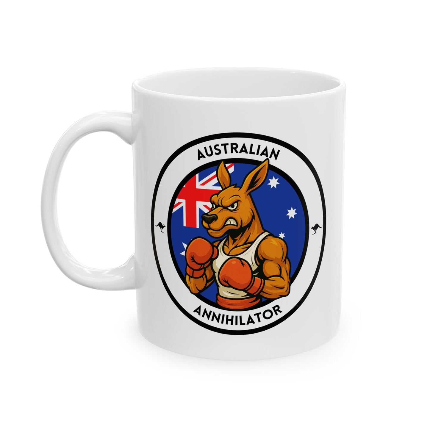 Australian Boxing Mug – Cartoon Fighter Design | Gift for Boxing Fans