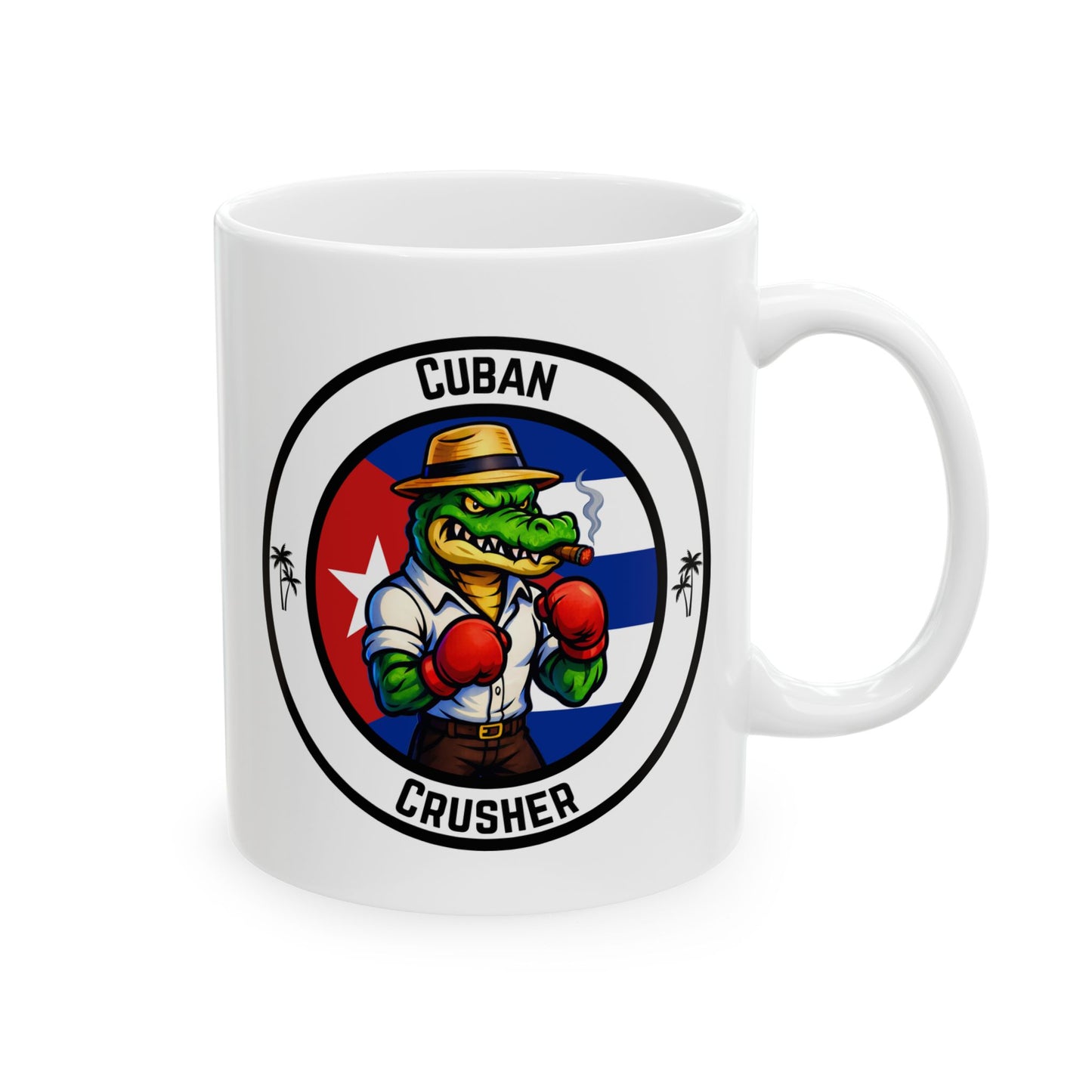 Cuban Crocodile Boxing Mug – Cartoon Fighter Design | Gift for Boxing Fans