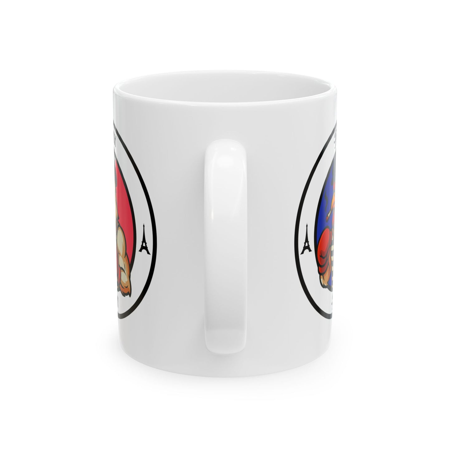 French Rooster Boxing Mug – Cartoon Fighter Design | Gift for Boxing Fans