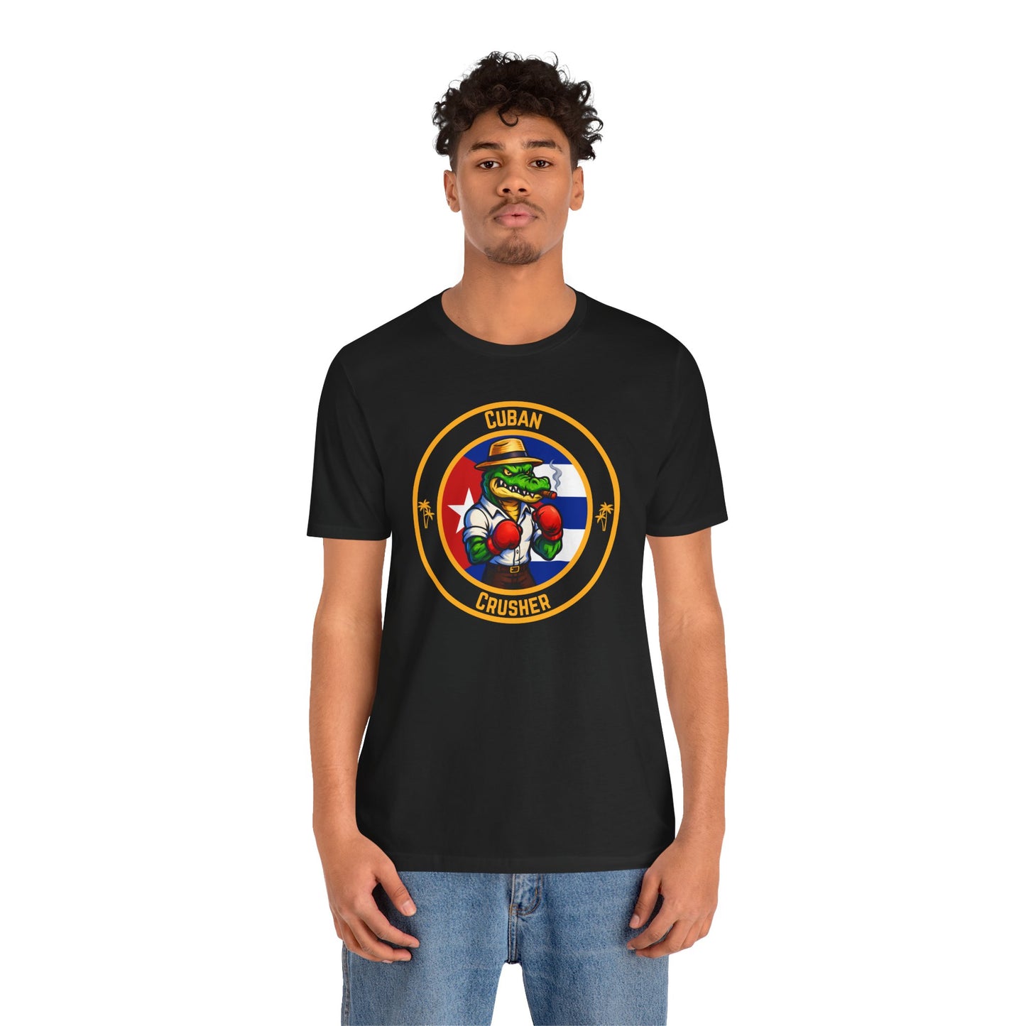 Cuban Crocodile Boxing T-Shirt – Cartoon Fighter Design | Gift for Boxing Fans (Dark Color)