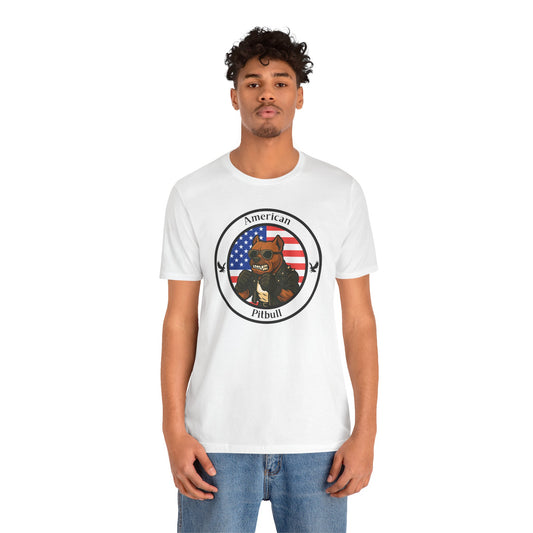 American Pitbull Boxing T-Shirt – Cartoon Fighter Design | Gift for Boxing Fans