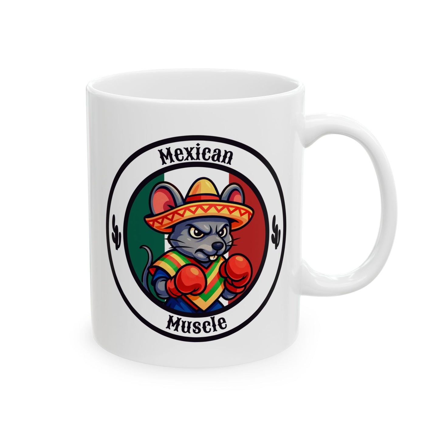 Mexican Mouse Boxing Mug – Cartoon Fighter Design | Gift for Boxing Fans