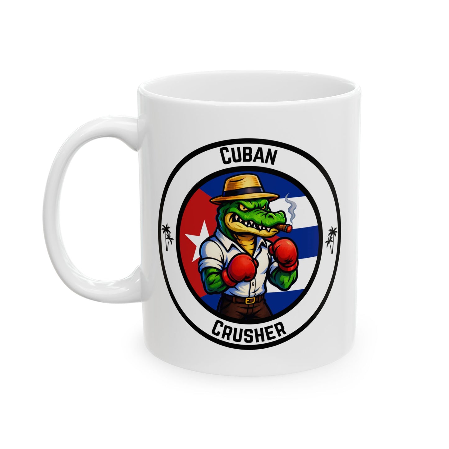 Cuban Crocodile Boxing Mug – Cartoon Fighter Design | Gift for Boxing Fans