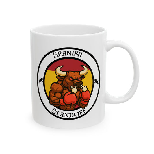 Spanish Bull Boxing Mug – Cartoon Fighter Design | Gift for Boxing Fans