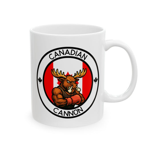 Canadian Moose Boxing Mug – Cartoon Fighter Design | Gift for Boxing Fans
