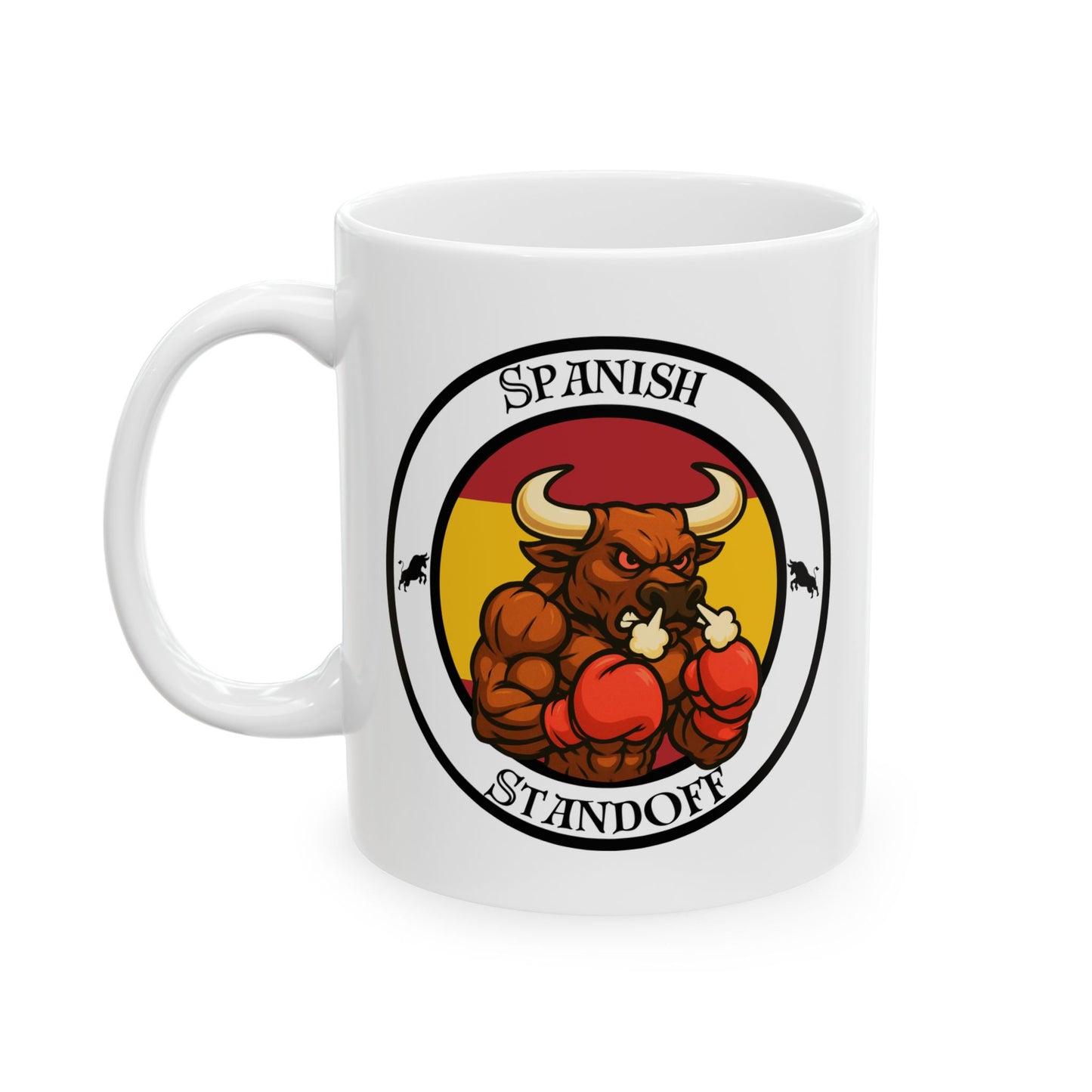 Spanish Bull Boxing Mug – Cartoon Fighter Design | Gift for Boxing Fans