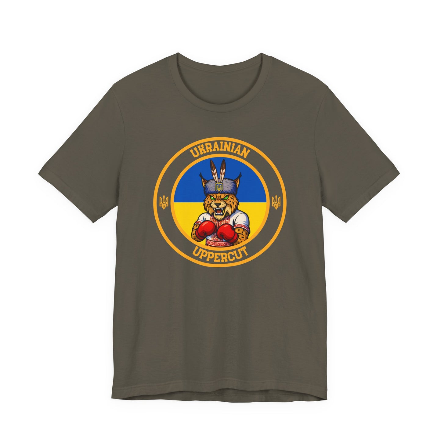 Ukrainian Lynx Boxing T-Shirt – Cartoon Fighter Design | Gift for Boxing Fans (Dark Color)