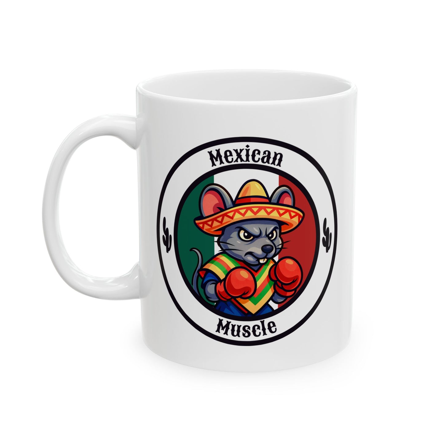 Mexican Mouse Boxing Mug – Cartoon Fighter Design | Gift for Boxing Fans