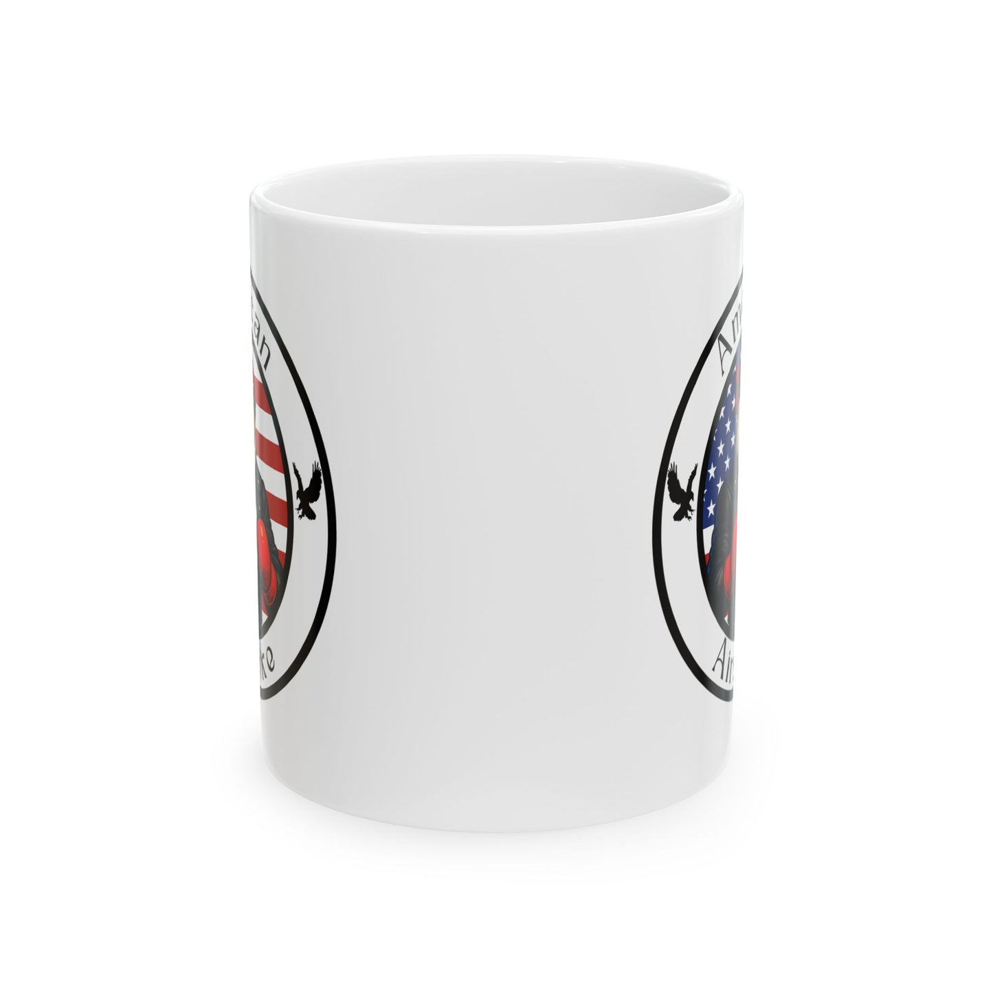 American Bald Eagle Boxing Mug – Cartoon Fighter Design | Gift for Boxing Fans