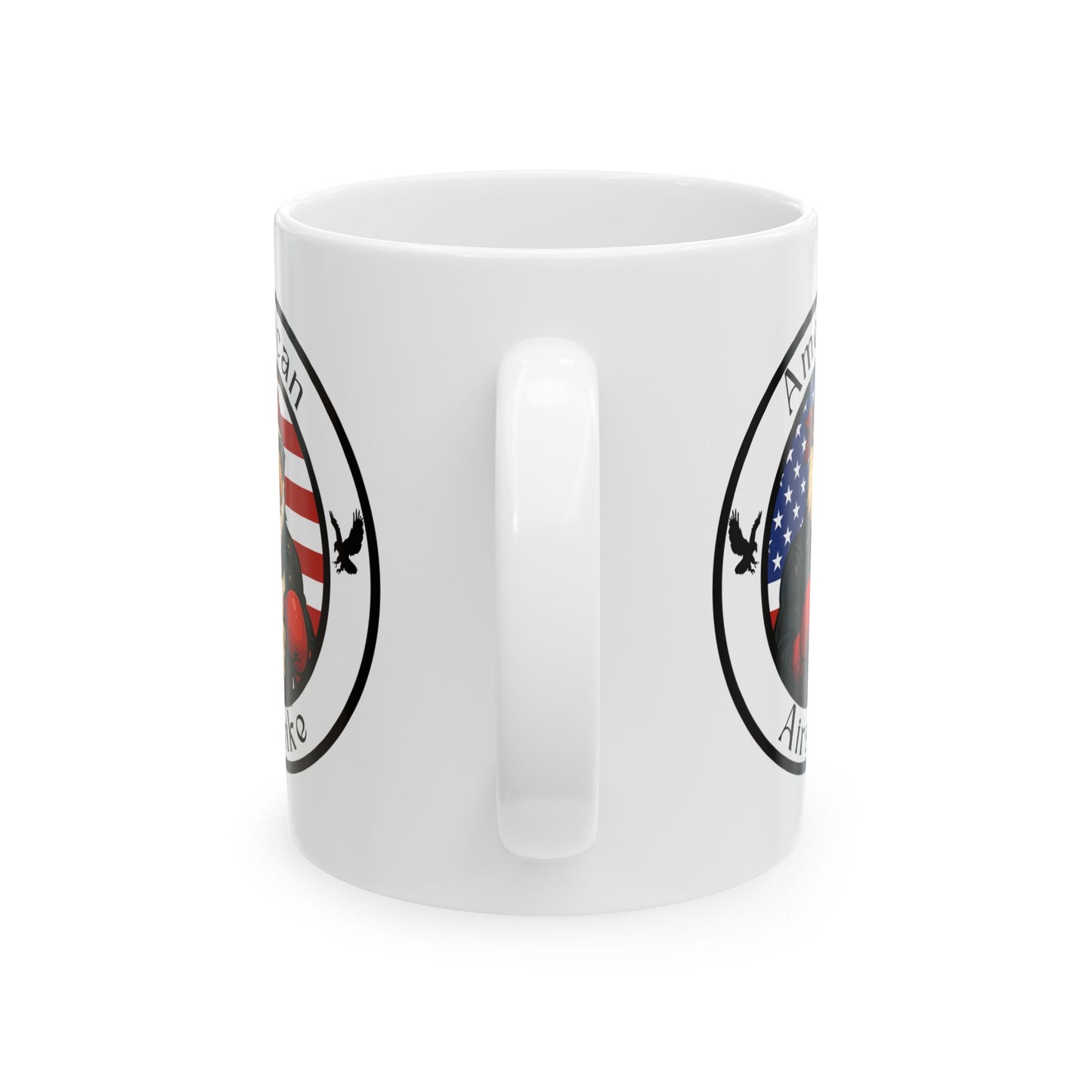 American Bald Eagle Boxing Mug – Cartoon Fighter Design | Gift for Boxing Fans