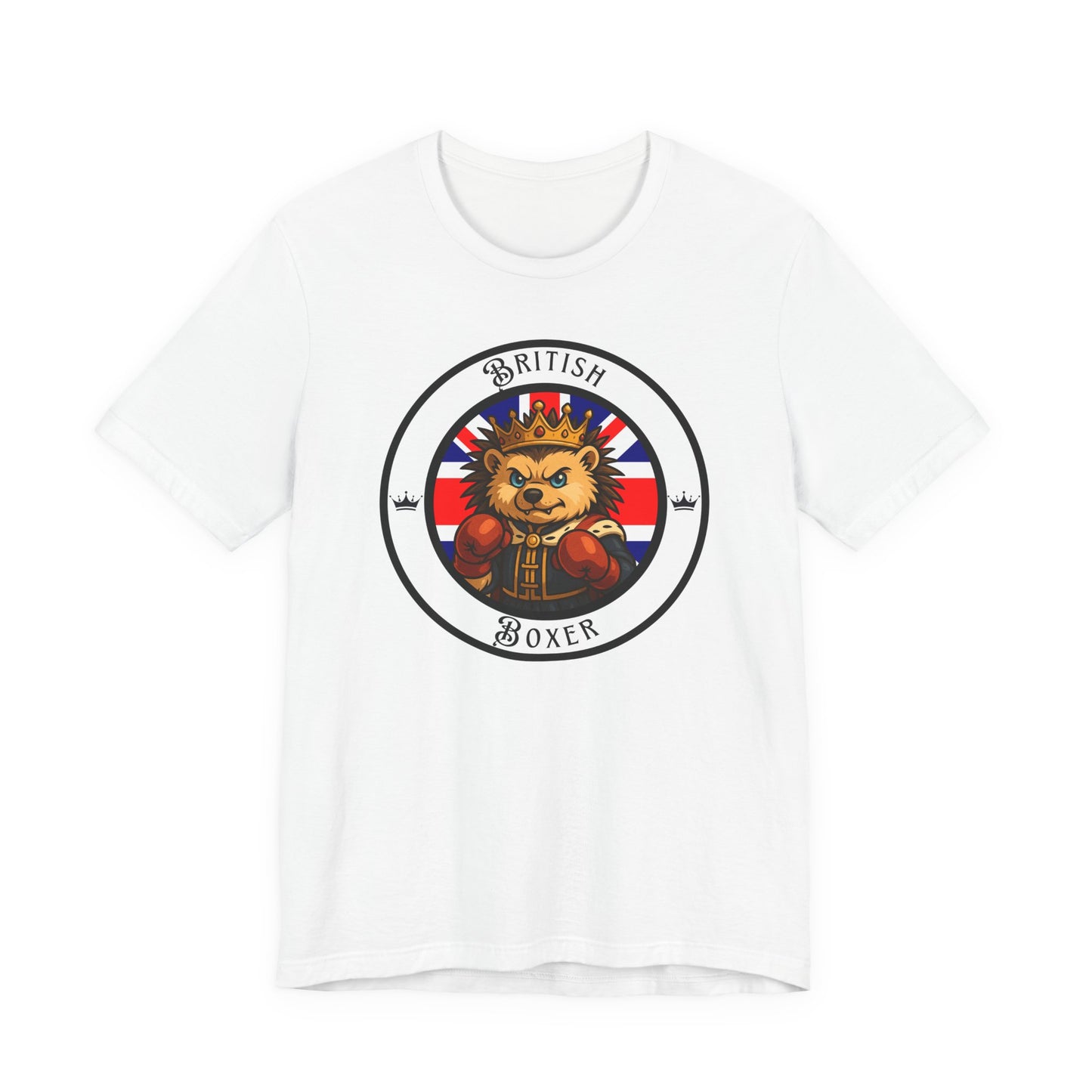 British Hedgehog Boxing T-Shirt – Cartoon Fighter Design | Gift for Boxing Fans