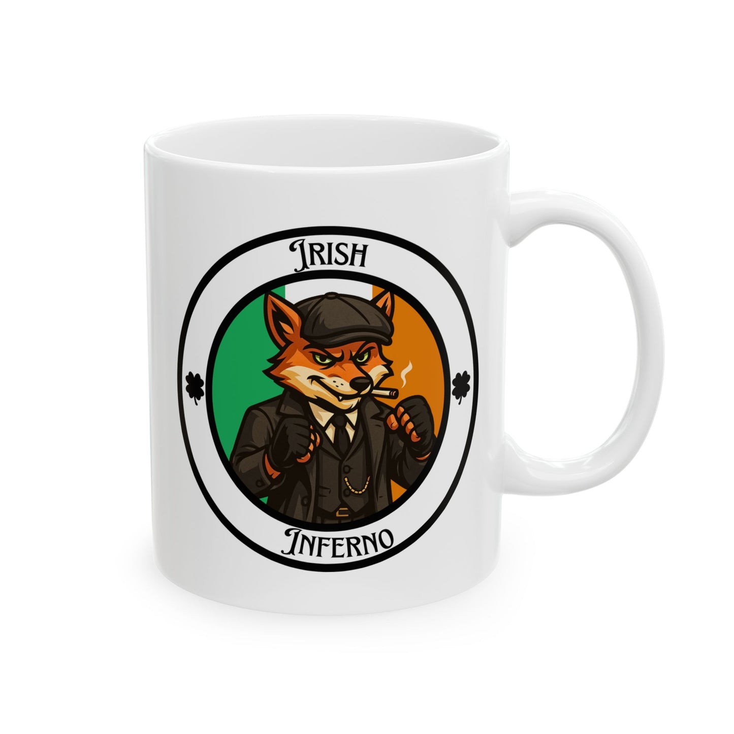 Irish Fox Boxing Mug – Cartoon Fighter Design | Gift for Boxing Fans