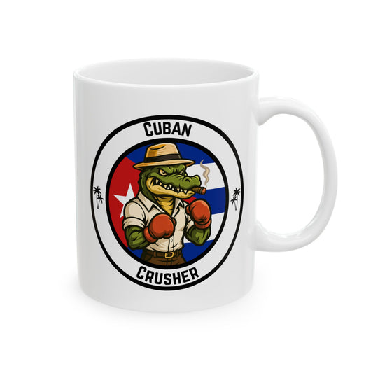 Cuban Crocodile Boxing Mug – Cartoon Fighter Design | Gift for Boxing Fans